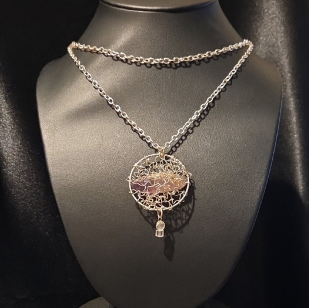 Ametrine Stone Wire Wrapped Pendent Necklace